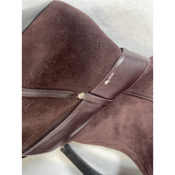 Y2K Brown Suede Leather Boots Guess By Marciano 10 Pointy Toe Sexy Stiletto - Picture 3 of 16